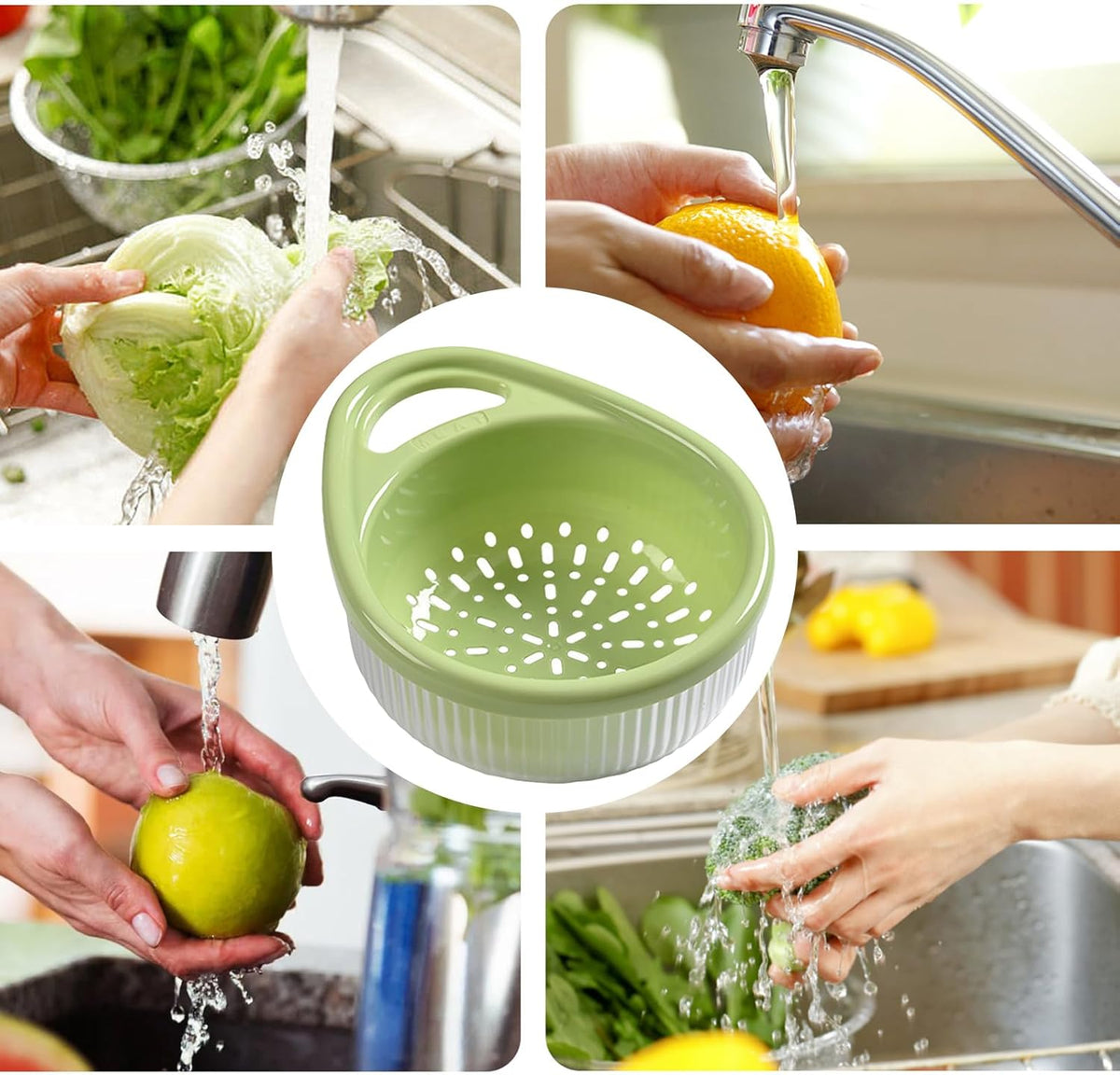 Plastic Drain Basket – Multipurpose Kitchen Sink Strainer & Fruit Vegetable Washing Basket