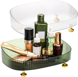 Acrylic Makeup Organizer Tray – Clear Cosmetic Storage Holder for Skincare, Perfume & Vanity Counter