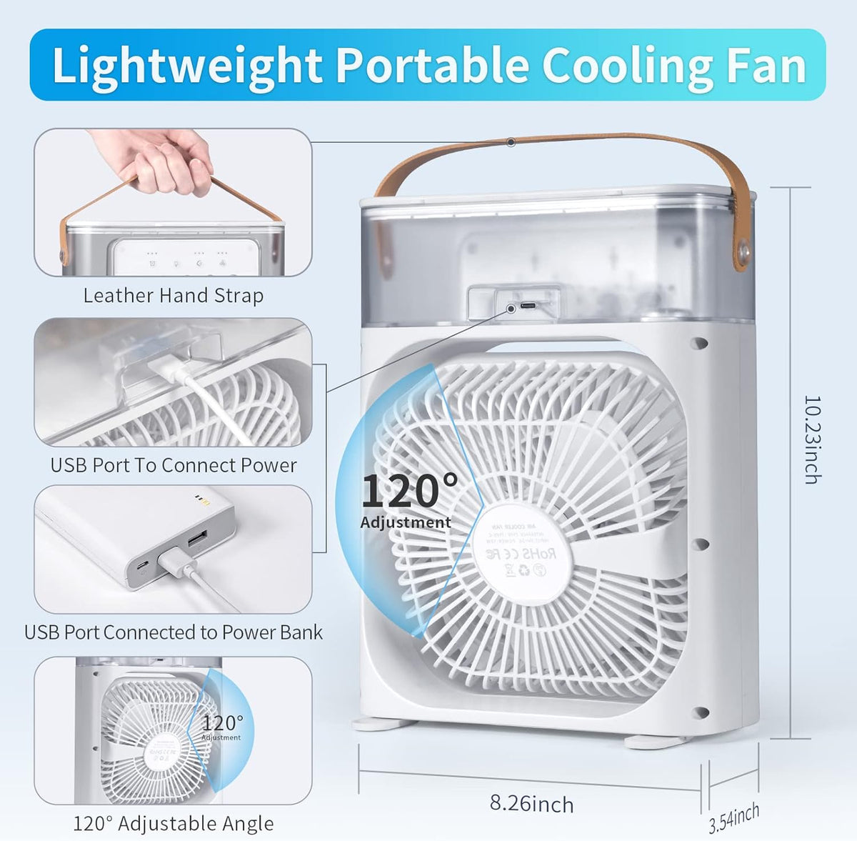 Humidifier Mist Fan – 10 Inch Jumbo Plug & Play Portable Cooling Fan with Mist Spray