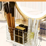 Acrylic 3-Part Diamond Cut Organizer – Multipurpose Makeup, Cosmetic & Desk Storage Holder