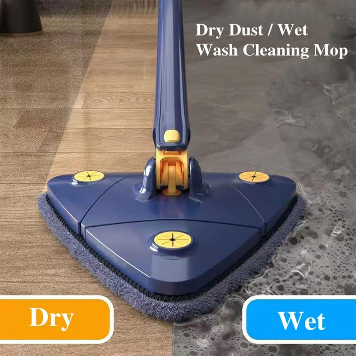 Triangle Twister Mop – 360° Rotating Microfiber Floor Mop with Triangular Head for Corner & Ceiling Cleaning