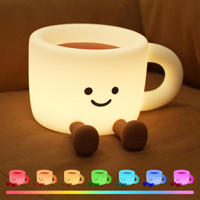 Coffee Cup Night Light – Silicone Dimmable Nursery Lamp for Baby & Kids