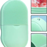 2-in-1 Silicone Ice Roller & Face Scrubber – Reusable Facial Massage, Cooling Ice Mold & Deep Cleansing Brush
