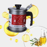 Kitchen Oil Filter Pot 1.4L – Stainless Steel Oil Strainer Container with Fine Mesh Filter for Cooking Oil Storage