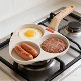 Fdit Nonstick Egg Pan, Breakfast Versatile Skillet Nonstick Divided Grill Pan with Heatproof Handle for Egg Steak Burgers