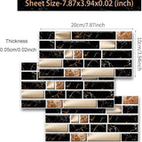 Pack of 24 Self-Adhesive Mosaic Tile Stickers – Waterproof Peel & Stick Wall & Kitchen Décor (7.5 × 4.5 Inch)