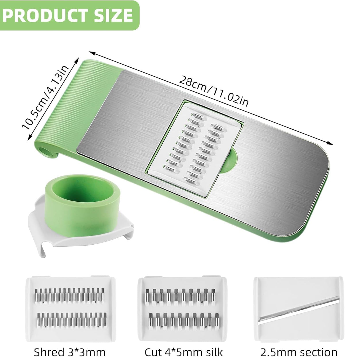 5-in-1 Manual Food Grater & Slicer – Multi-Function Vegetable & Fruit Cutter with Stainless Steel Blades