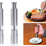 Stainless Steel One-Hand Salt & Pepper Grinder – Masala Hammer Spice Grinder for Black Pepper, Salt & Seasonings