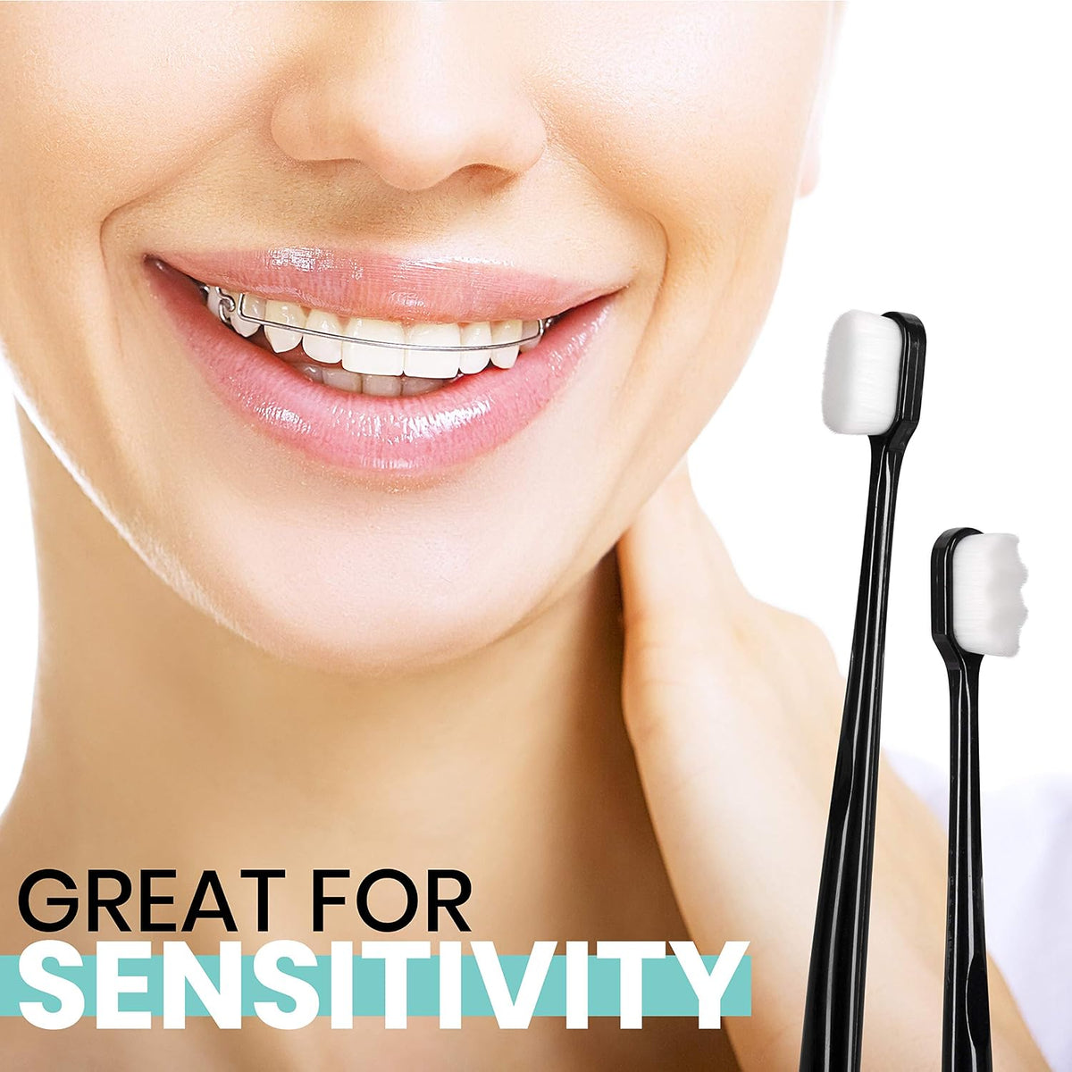 Ultra Soft Nano Bristle Toothbrush – Adult Deep Cleaning Portable Travel Dental Oral Care Brush