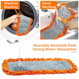 Microfiber Flat Mop – 360° Rotating Floor Cleaning Mop with Reusable Microfiber Pads for Wet & Dry Cleaning