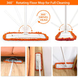 Microfiber Flat Mop – 360° Rotating Floor Cleaning Mop with Reusable Microfiber Pads for Wet & Dry Cleaning