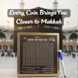 Wooden Umrah Saving Box – 280 Days Savings Plan | Islamic Halal Money Saving Box for Hajj & Umrah (Non-Assemble)