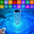 Rechargeable Rose Diamond Table Lamp – 16 RGB Color LED Crystal Lamp with Wireless Remote & Touch Control