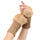 Women’s Faux Fur Fingerless Knitted Gloves | Warm Winter Hand Wrist Warmers | Soft, Stylish & Comfortable | Beige