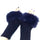 Women’s Faux Fur Fingerless Knitted Gloves | Warm Winter Hand Wrist Warmers | Soft, Stylish & Comfortable | Blue