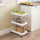 3-Tier Adjustable Mobile Storage Shelf with Wheels for Kitchen Bathroom Pantry and Room Organization