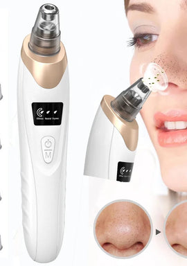 Electric Blackhead Remover Vacuum Acne Cleaner Black Spots Removal Facial Deep Cleansing Pore Cleaner Machine Skin Care Tools, White