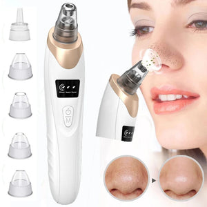 Electric Blackhead Remover Vacuum Acne Cleaner Black Spots Removal Facial Deep Cleansing Pore Cleaner Machine Skin Care Tools, White