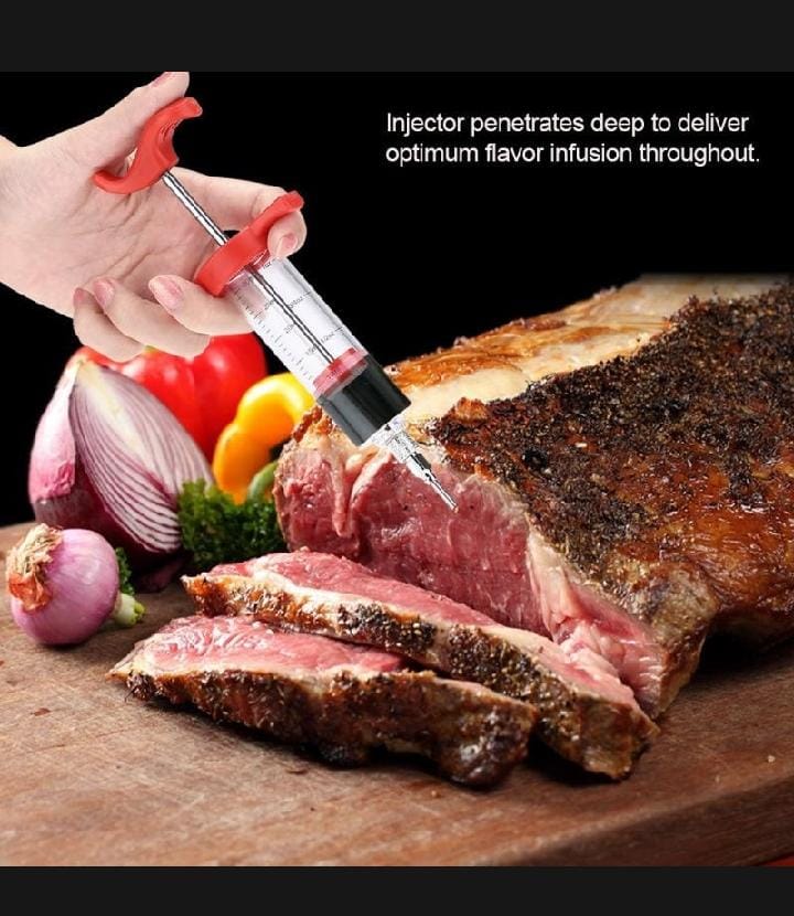 Stainless Steel BBQ Meat Marinade Injector Needle – Flavor Seasoning Syringe for Turkey, Chicken, Beef & Grilling