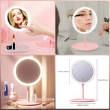 Rechargeable LED Makeup Mirror – Portable Vanity Mirror with Touch Control, Adjustable Brightness & USB Charging