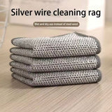 Pack of 10 Kitchen Steel Mesh Wire Cleaning Cloths – Multipurpose Dishwashing Scrubber for Pots, Pans & Kitchen Utensils