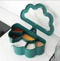 6 Portion Masala Seasoning Box with 6 Spoons – Spice Storage Container Organizer for Kitchen