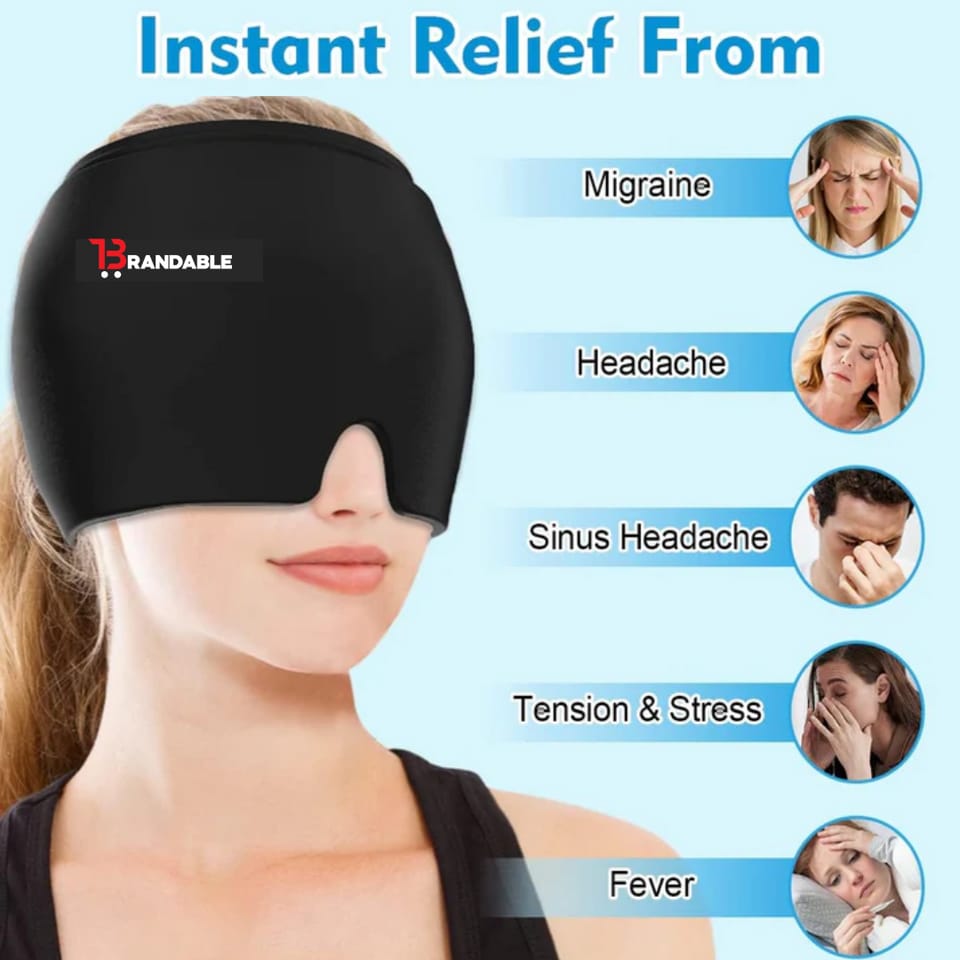 Migraine Headache Relief Cap – Reusable Hot & Cold Therapy Gel Ice Head Wrap for Stress, Tension & Head Comfort