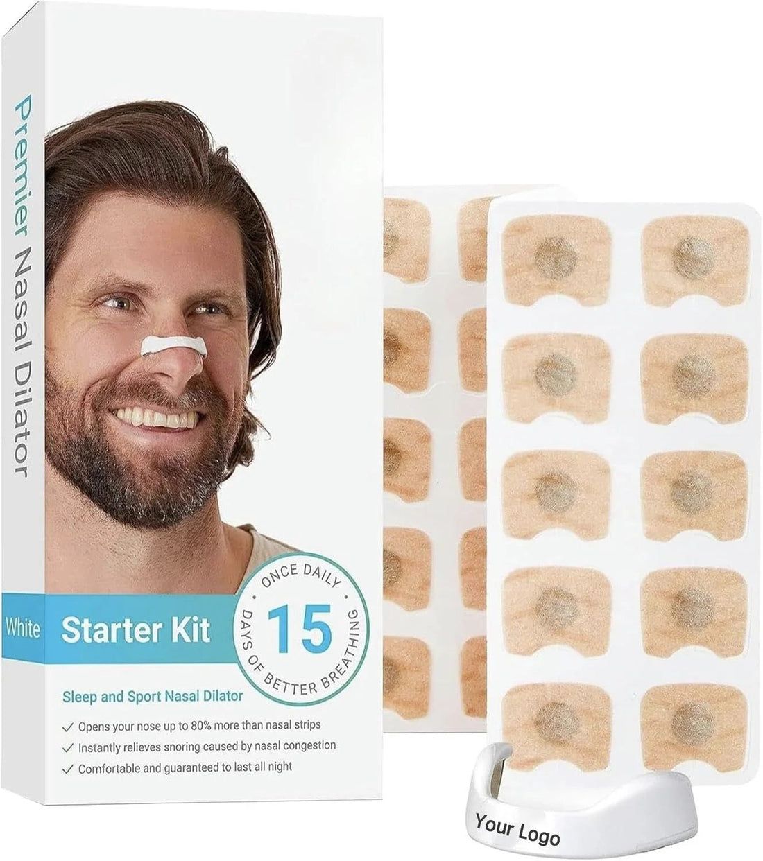 Sleepco Nasal Dilator Starter Kit – 4 Sizes Reusable Nasal Airflow Dilators for Better Breathing & Comfortable Sleep