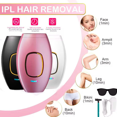 IPL Hair Removal Handheld Device Kit – At-Home IPL Hair Reduction Device for Face, Body, Underarms & Bikini