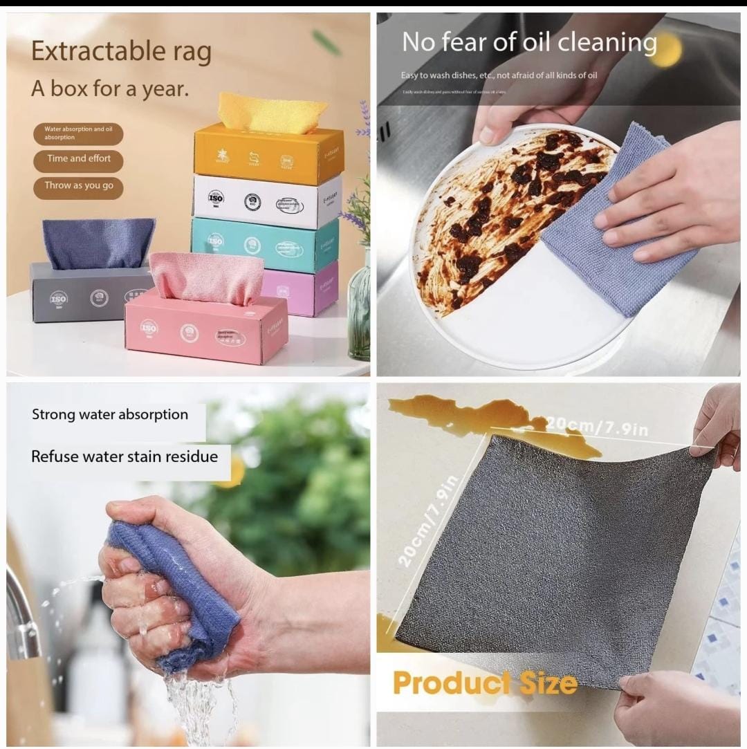 Microfiber Cleaning Wipes – Pack of 20 Reusable Soft Cleaning Cloths for Kitchen, Car, Glass, Electronics & Home