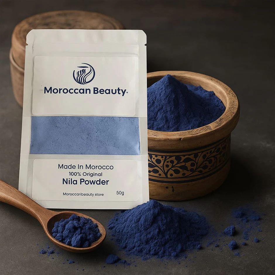 Moroccan Beauty Nila Blue Powder – Premium Natural Beauty Powder for Face & Body Skincare