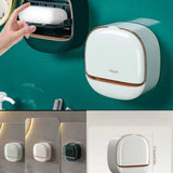 Wall Mounted Soap Box with Lid & Drain Tray – Self-Draining Soap Holder for Bathroom & Kitchen
