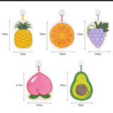 Cute Fruit Absorbent Kitchen Fleece Hanging Towel – Soft Quick-Dry Hand & Dish Towel with Hanging Loop