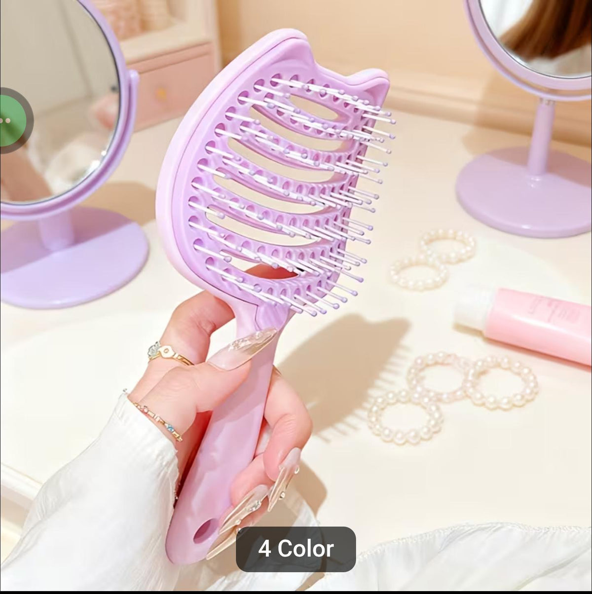 Fluffy Detangling Hair Brush – Anti-Tangle Scalp Massage Hair Brush for Wet & Dry Hair