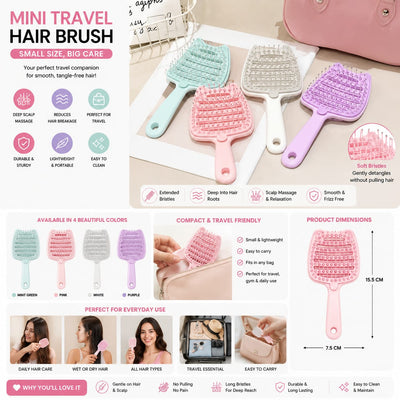 Fluffy Detangling Hair Brush – Anti-Tangle Scalp Massage Hair Brush for Wet & Dry Hair