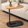 Modern C-Shape Side Table – Portable Laptop & Coffee Table with Metal Frame and Wooden Top for Sofa, Bed & Chair