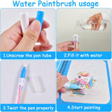 Magic Water Coloring Book with Magic Water Pen – Reusable Painting, Drawing & Doodle Activity Book for Kids