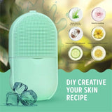 2-in-1 Silicone Ice Roller & Face Scrubber – Reusable Facial Massage, Cooling Ice Mold & Deep Cleansing Brush