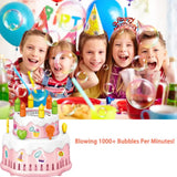 Kids Rechargeable Bubble Cake Machine with Light & Sound – Automatic Bubble Maker Toy for Boys & Girls