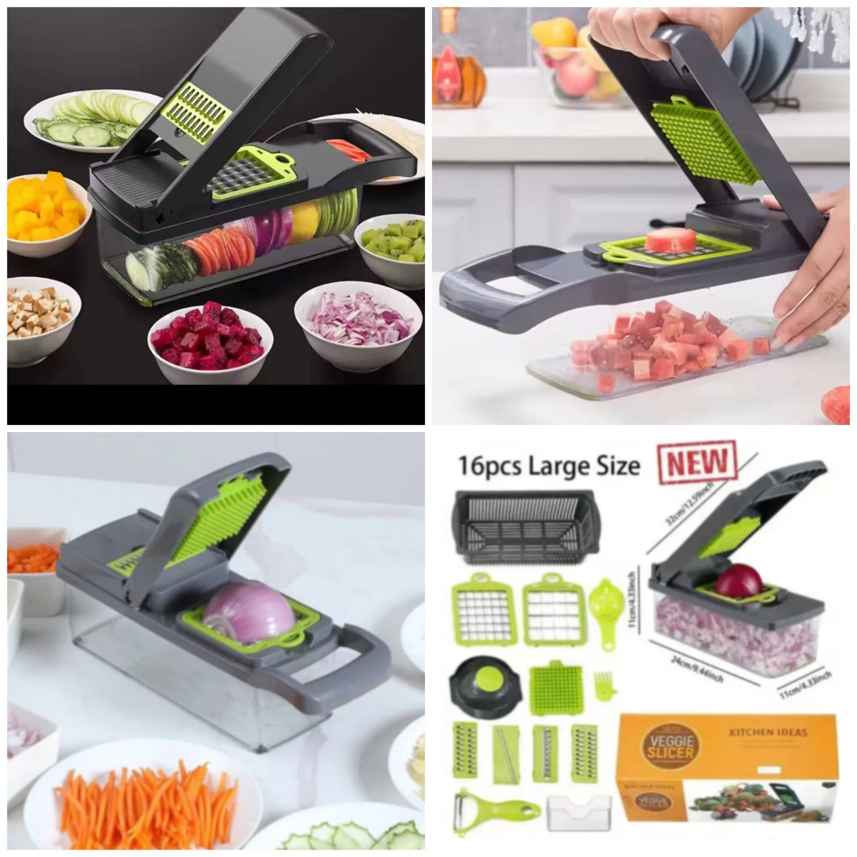 14-in-1 Vegetable Cutter – Multifunction Vegetable Chopper, Mandoline Slicer & Grater with Storage Container