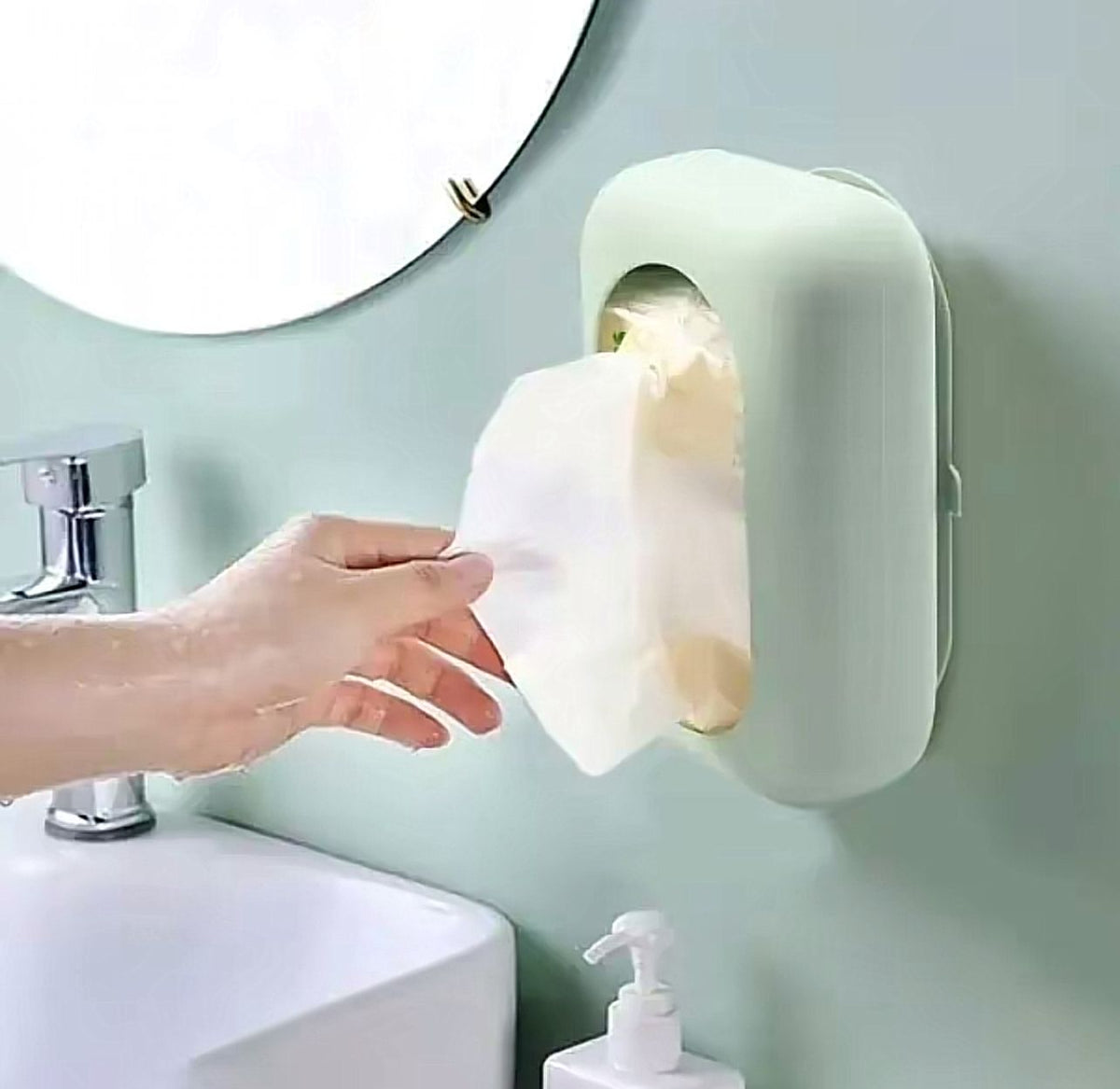 Silicone Tissue Box Cover with Suction Cup – Wall Mounted Tissue Holder for Bathroom, Kitchen & Car