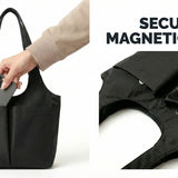 Deep Pocket Magnetic Waterproof Tote Bag for Women – Large Capacity Shoulder Handbag with Magnetic Closure