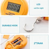 Electronic Digital Hanging Scale 50KG – Portable Stainless Steel Hook Luggage Scale with LCD Display
