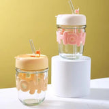 Glass Sipper with Glass Straw – Reusable Borosilicate Drinking Glass for Coffee, Juice, Smoothies & Iced Drinks