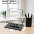 Sealive Newton's Cradle – Large Heavy Duty Steel Balls with Black Base | STEM Educational Desk Toy & Stress Relief Decor