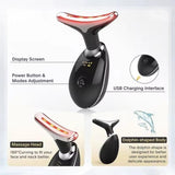 Digital Face & Neck Massager – 7 Color LED Light Therapy Skin Care Device for Facial Lifting & Neck Care