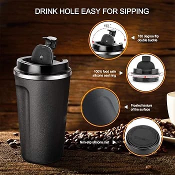 Black Coffee Traveler Mug – Reusable Travel Cup