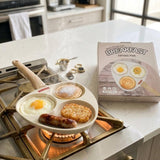 Fdit Nonstick Egg Pan, Breakfast Versatile Skillet Nonstick Divided Grill Pan with Heatproof Handle for Egg Steak Burgers