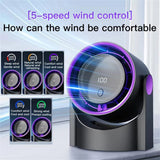 Portable USB Table Fan – High-Speed Turbine Desktop Fan with Digital Display