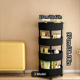 3-Layer Round Trolley Storage Cart with Wheels – Mobile Organizer Rack
